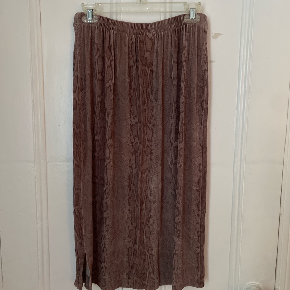 Vintage Clio Snake Print Stretch Midi Skirt - Picture 2 of 6